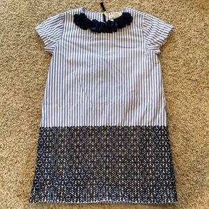 Striped Dress with Eyelet Trim